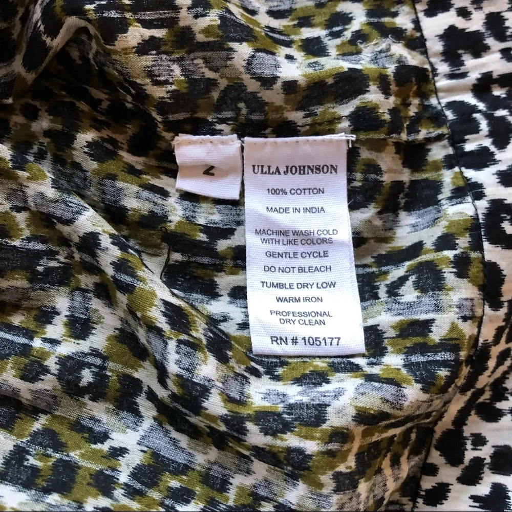 Ulla Johnson Blouse Ruffle Animal Print Carissa NWT US 2 - Picture 13 of 13